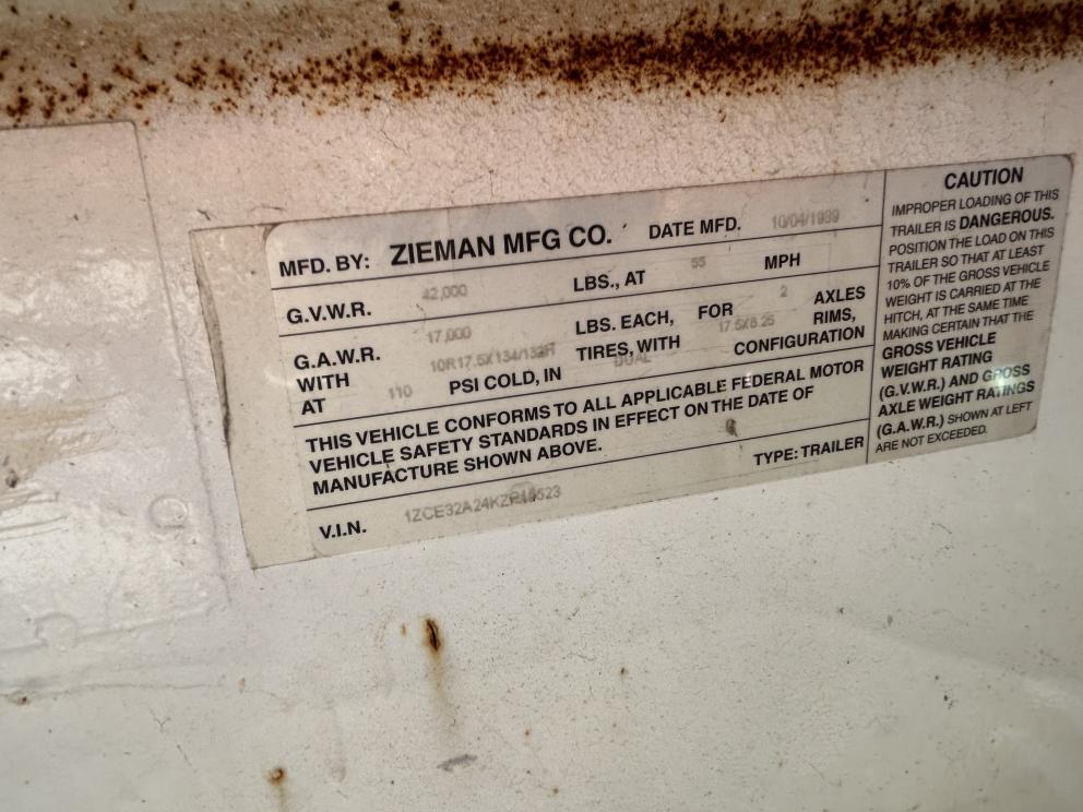 Image for 1989 Zieman 24 Ft x 8 Ft T/A Equipment Trailer