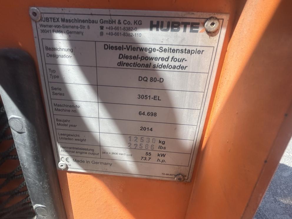 Image for 2014 HubTex DQ 80-D 4-Way Forklift