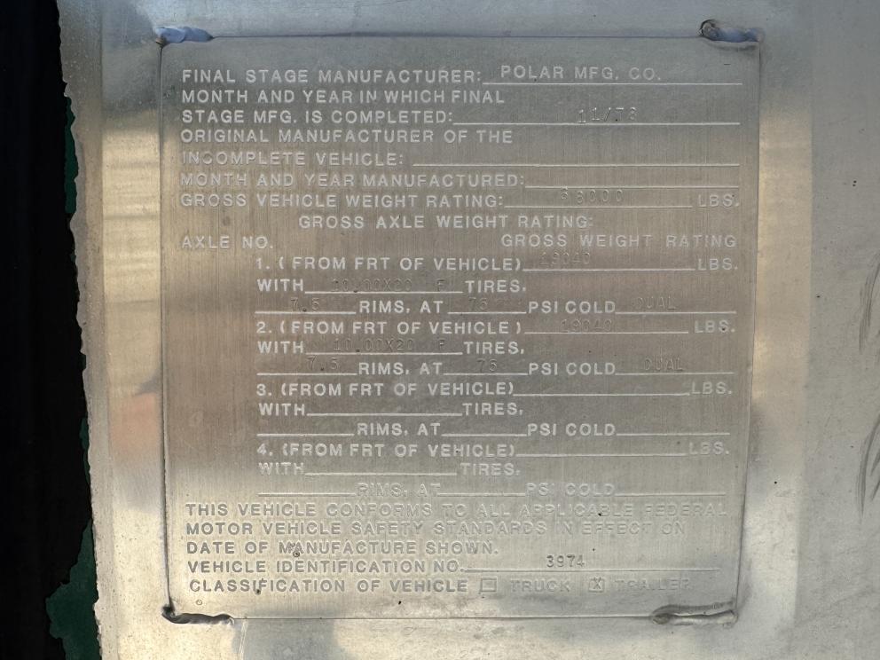 Image for 1979 Polar 6200 Gal T/A Stainless Tanker