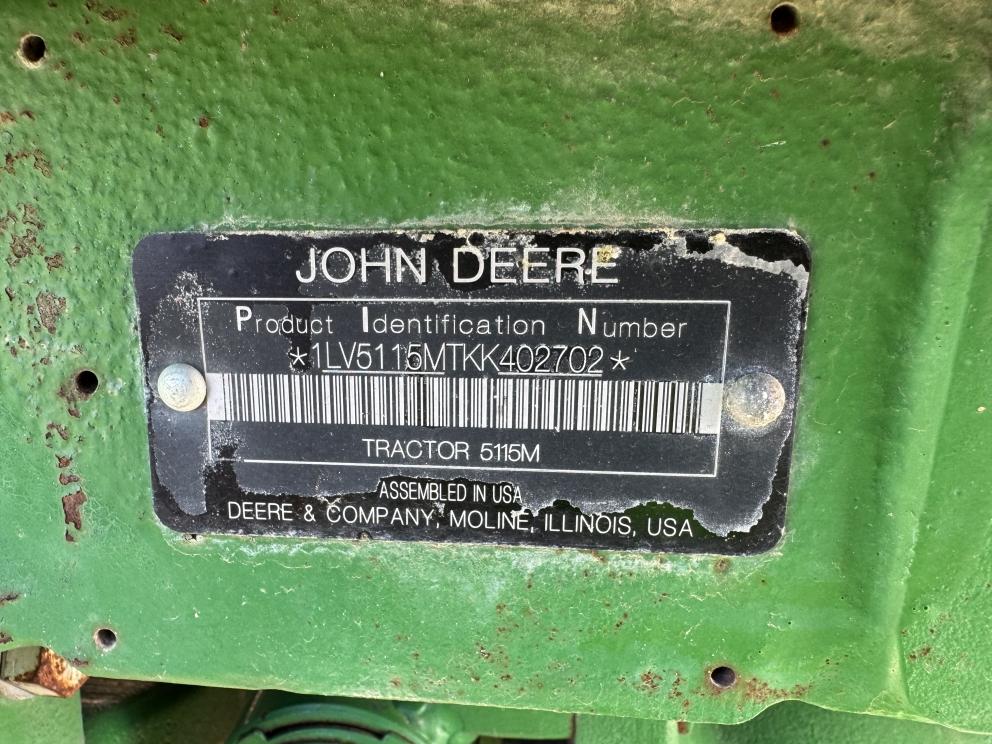 Image for 2019 John Deere 5115M Wheel Tractor