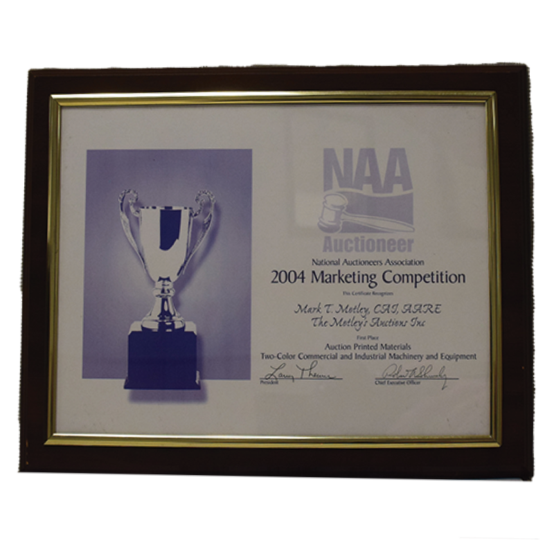 Image of First Place in Auction Printed Materials