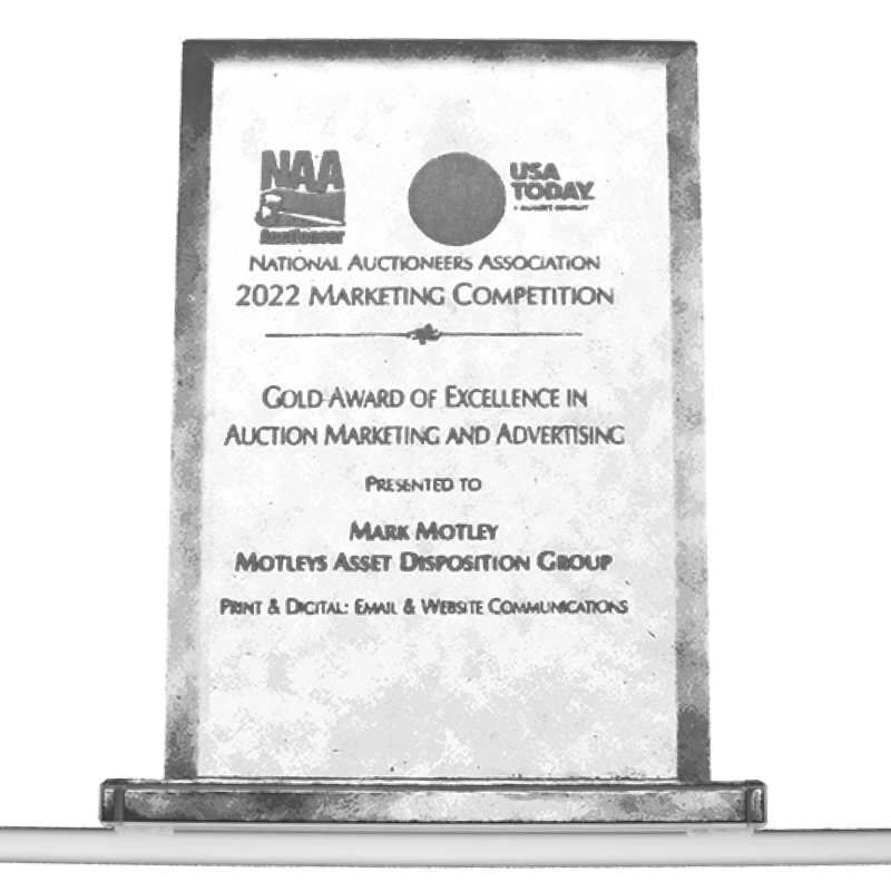Image of Gold Award of Excellence in Auction Marketing & Advertising