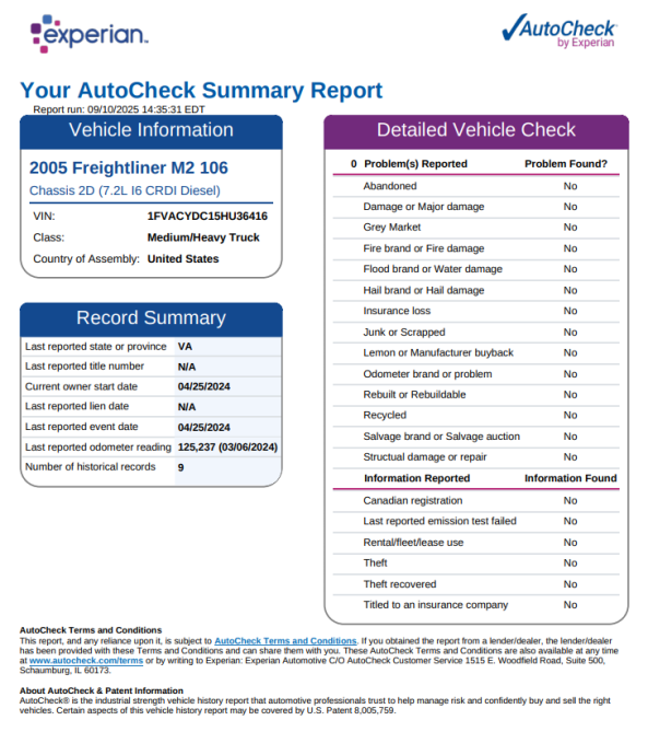 Image for 2005 Freightliner M2 20YD T/A Rear Load Refuse Truck, 20YD Pakmor Rearload, 2 Cart Tippers Installed
