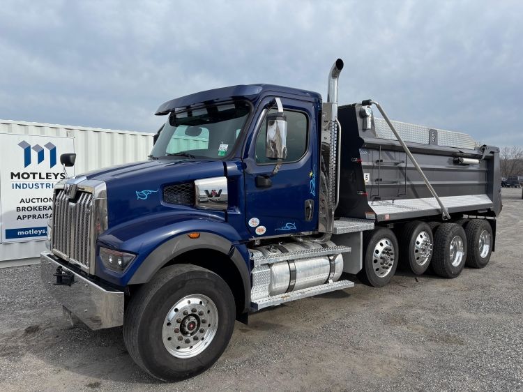 Image for 2025 Western Star 47X Quad Axle Dump Truck, Miles 28,462, 16’ Dump Bed, Hydraulic Dump Bed Door