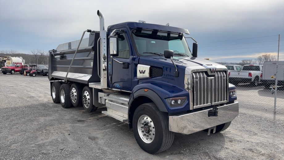 Image for 2025 Western Star 47X Quad Axle Dump Truck, Miles 28,462, 16’ Dump Bed, Hydraulic Dump Bed Door