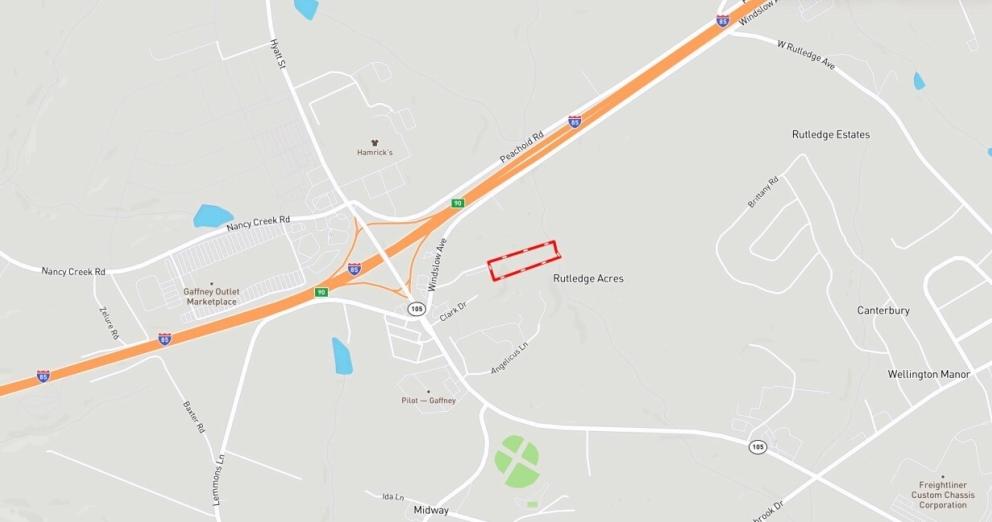 Image for Auction: ±4.53 Acres of Commercial Land Across I-85 from the Gaffney Outlet Mall (24-81)